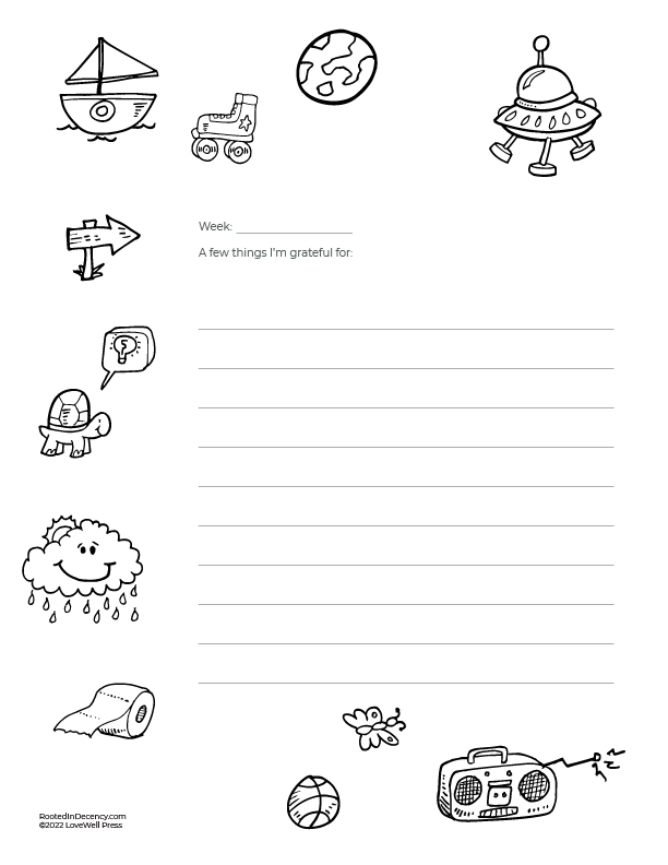 Doodle style- Gratitude Journaling Page Free Printable