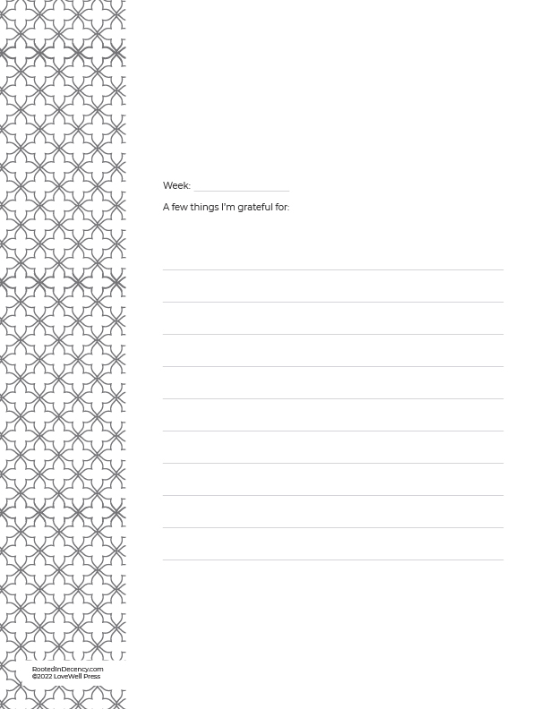Foil style- Gratitude Journaling Page Free Printable
